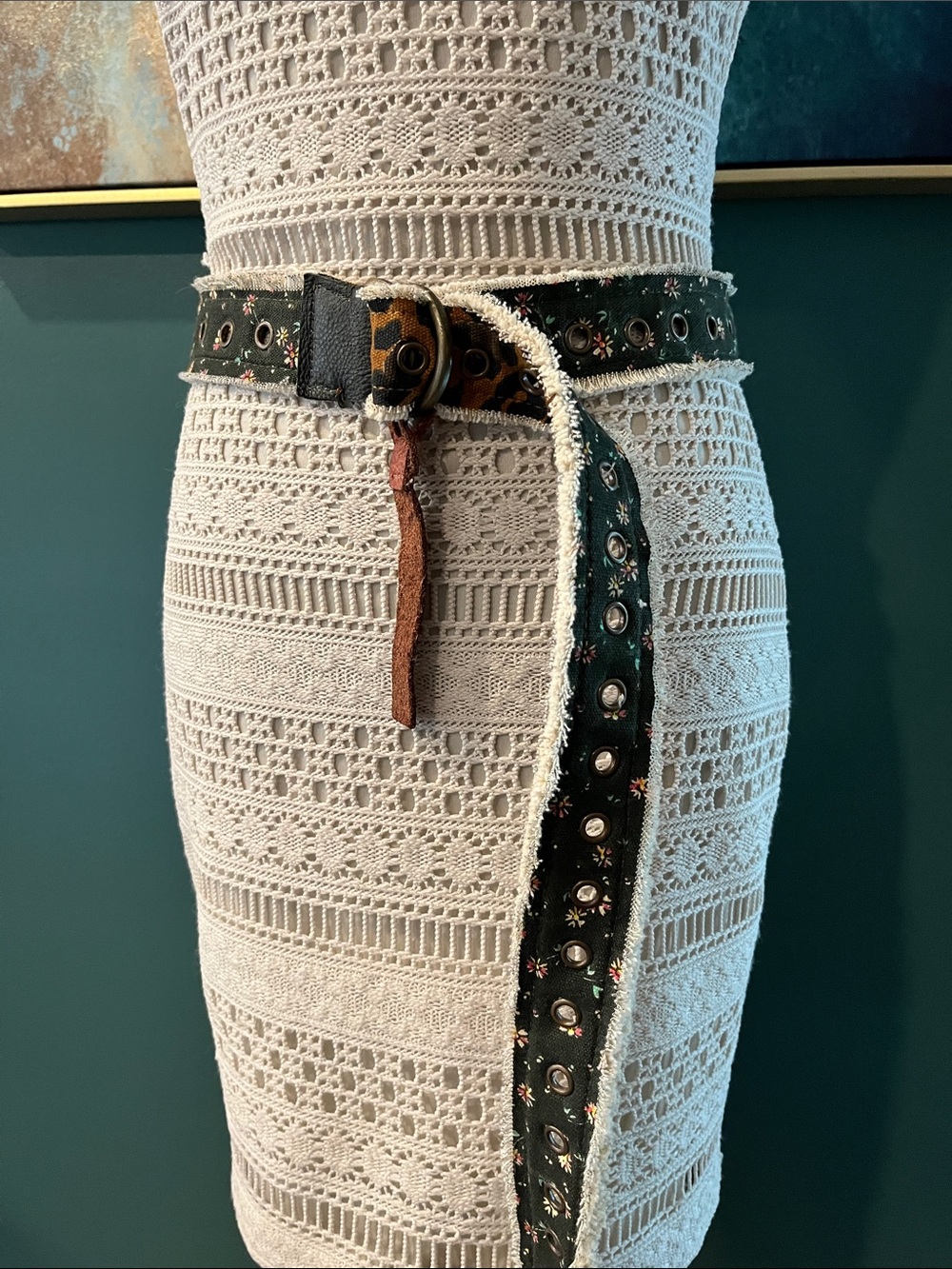 Free People Mixed Print Grommet Belt - Picture 3 of 7